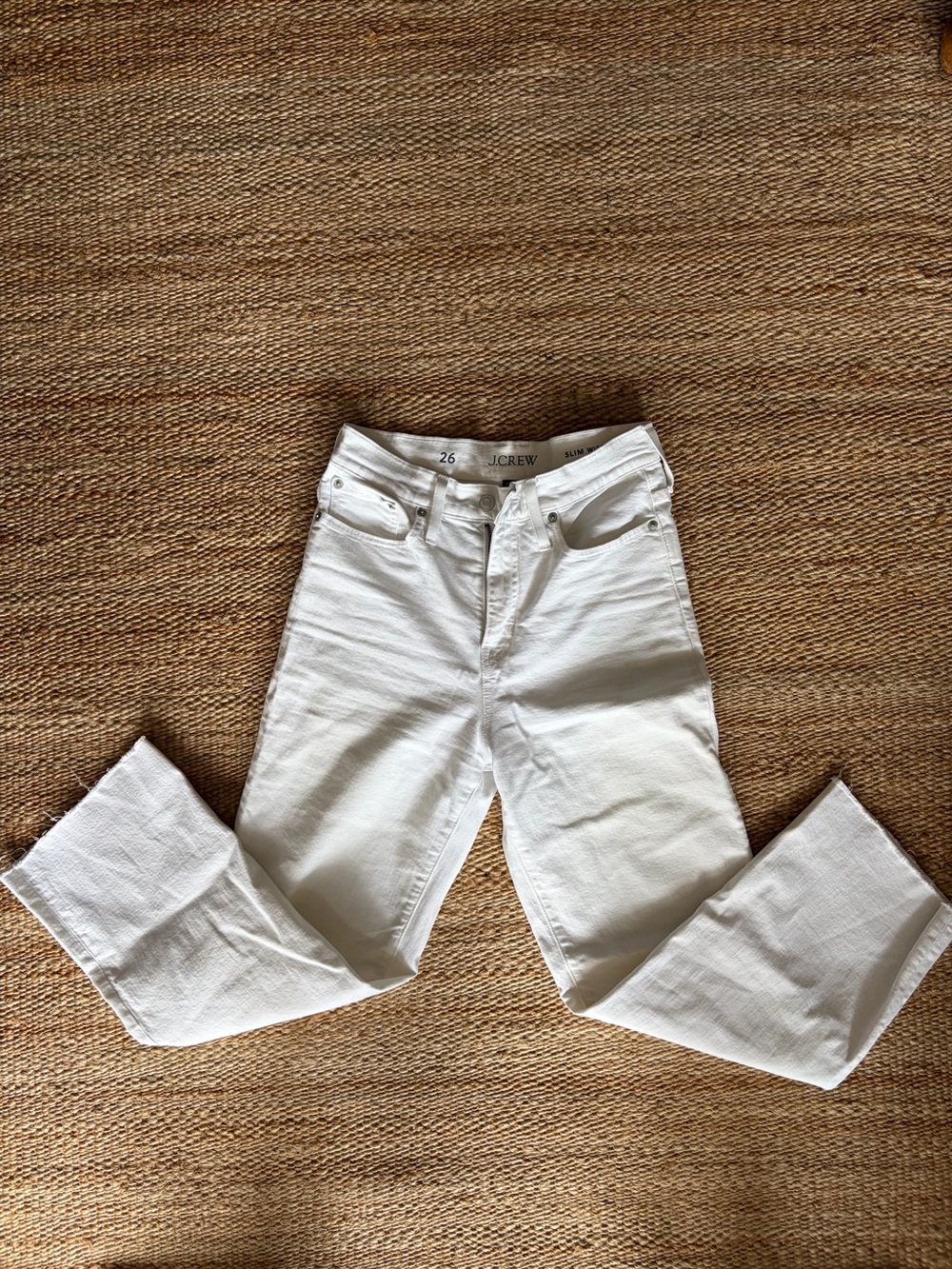 J. Crew Women's Slim Wide Crop Jeans in White